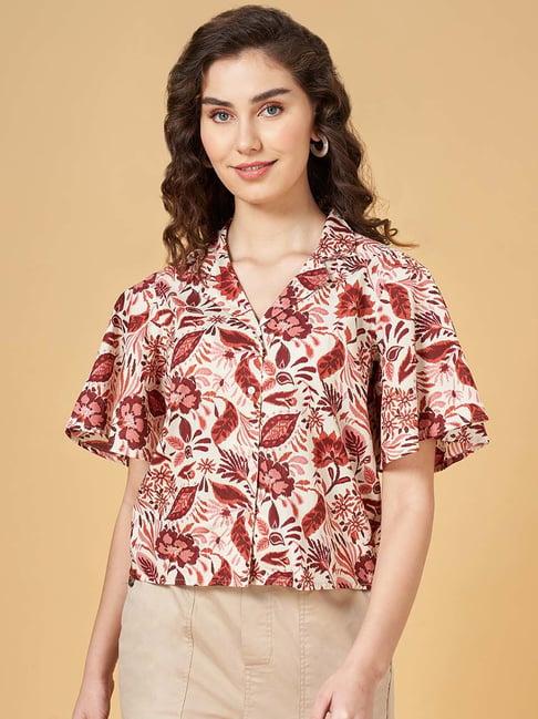 honey by pantaloons maroon printed top