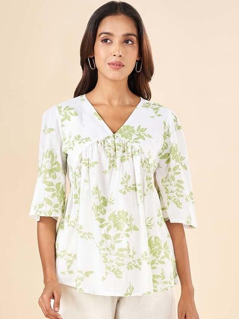 akkriti by pantaloons green printed top