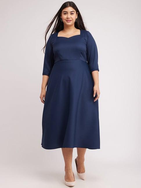 fablestreet navy relaxed fit formal dress