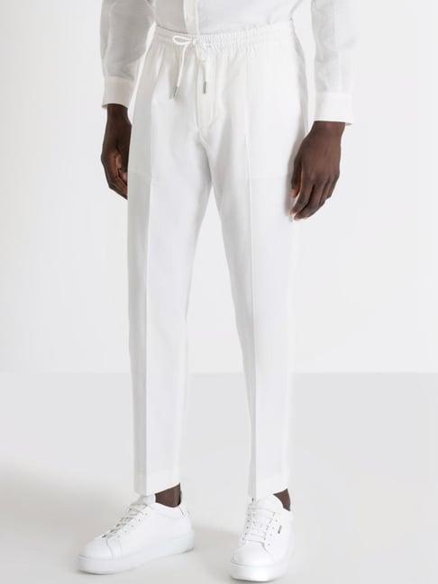 antony morato off white regular fit trousers