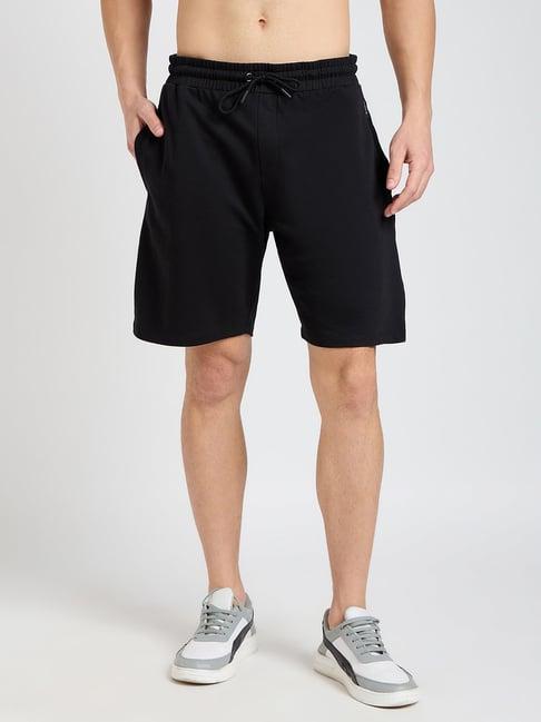 edrio black regular fit shorts