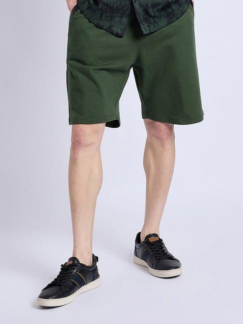 edrio green regular fit shorts