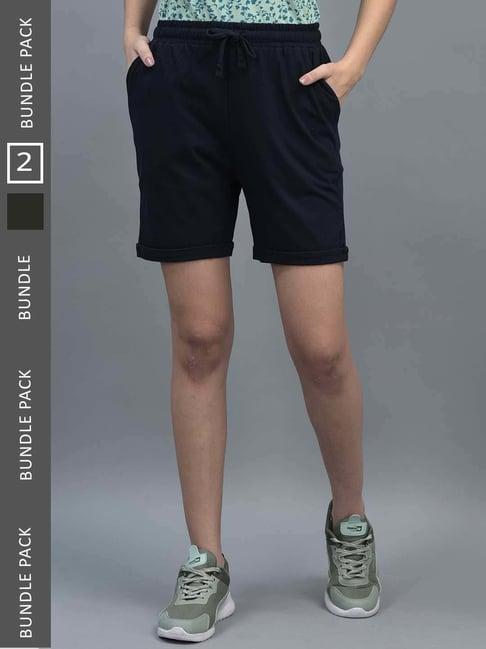 dollar green & navy cotton shorts - pack of 2