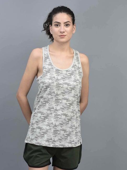 dollar grey cotton printed tank top