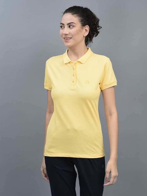 dollar yellow cotton sports t-shirt