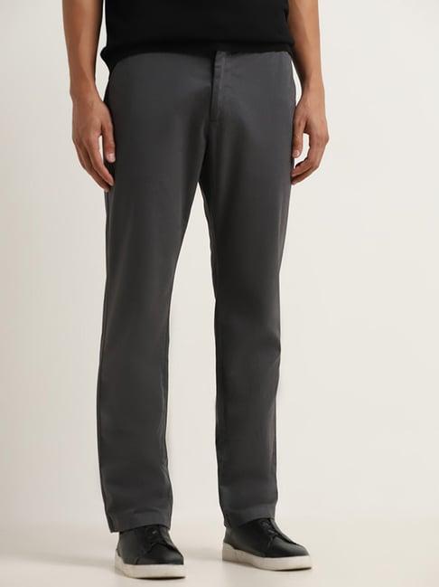 ascot by westside charcoal relaxed fit mid rise chinos