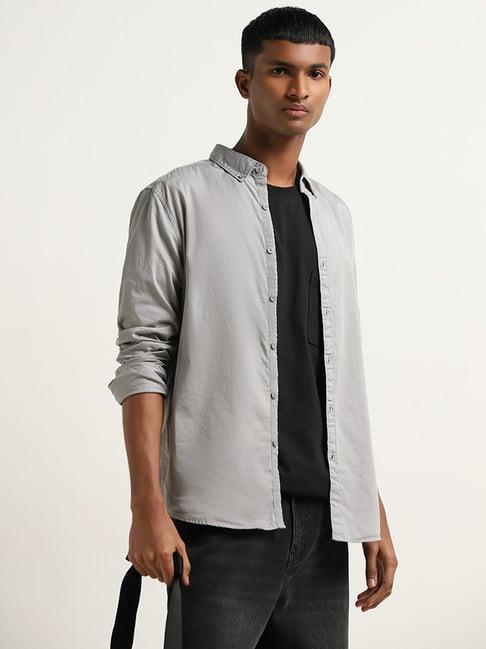 nuon by westside grey slim fit shirt