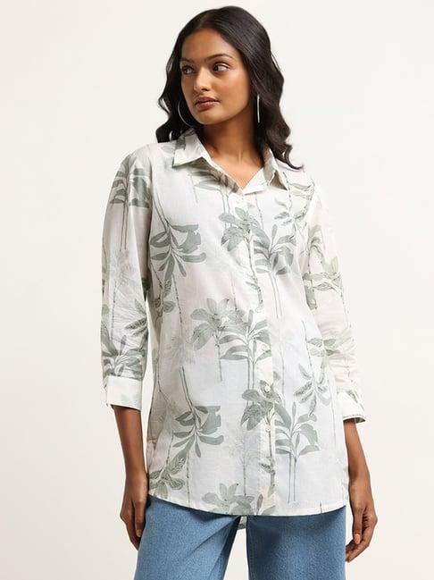 utsa by westside green floral printed tunic