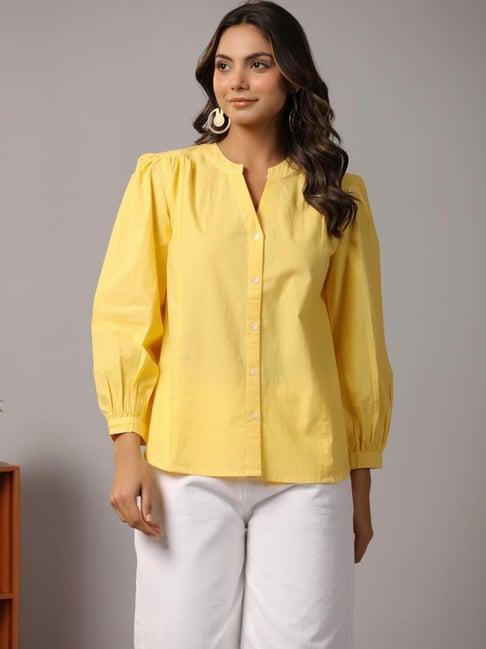 autumnlane yellow rene sunshine cotton shirt