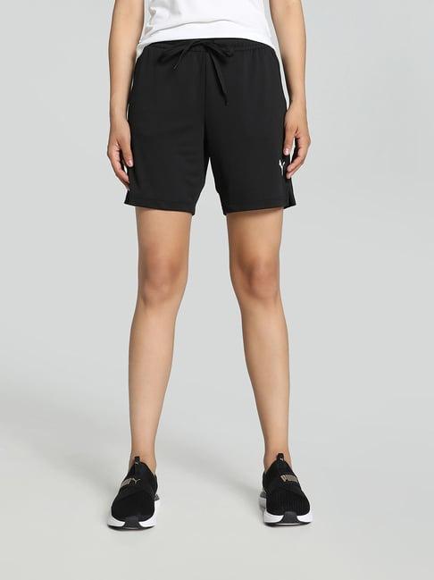 puma black regular fit sports shorts