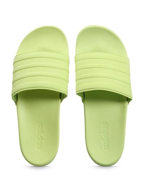 adidas men's adilette comfort green slides