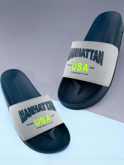 red tape men's navy slides