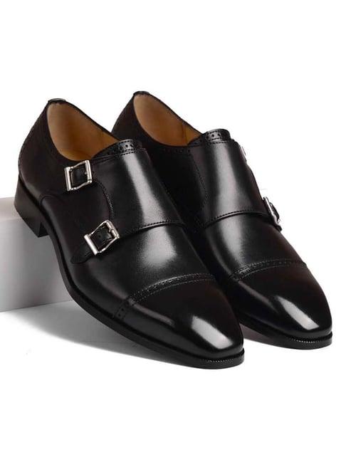 luxoro formello men's nacario black monk shoes