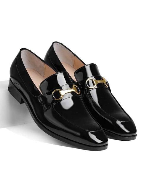 luxoro formello men's santos black loafers