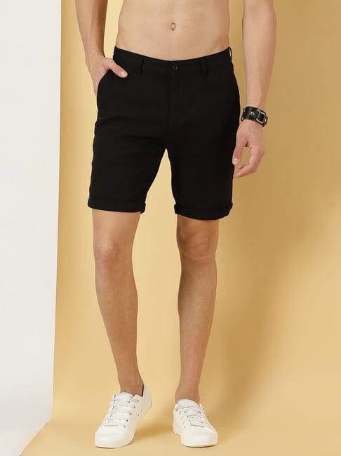 thomas scott black slim fit shorts