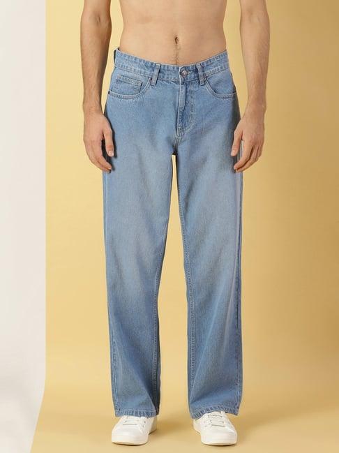 thomas scott light blue relaxed fit lightly washed jeans