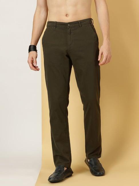 thomas scott dark green slim fit cotton chinos