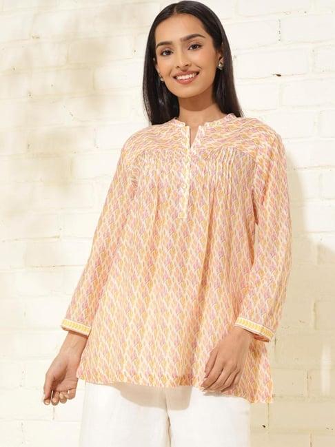 fabindia beige printed tunic