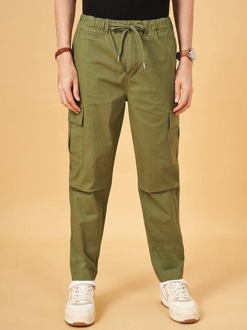 urban ranger by pantaloons forest green regular fit cargos