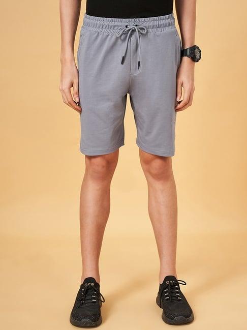 ajile by pantaloons steel grey cotton regular fit shorts