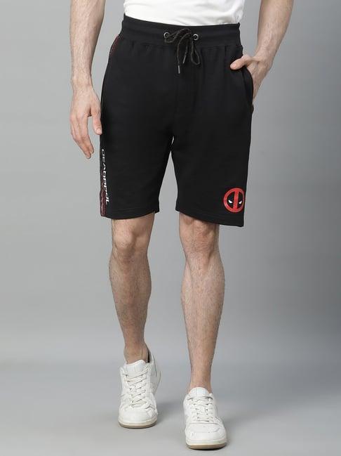 free authority black regular fit deadpool shorts