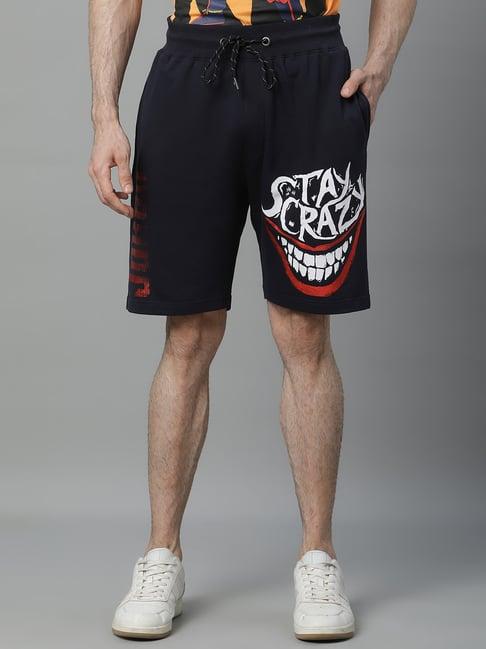 free authority navy regular fit joker shorts