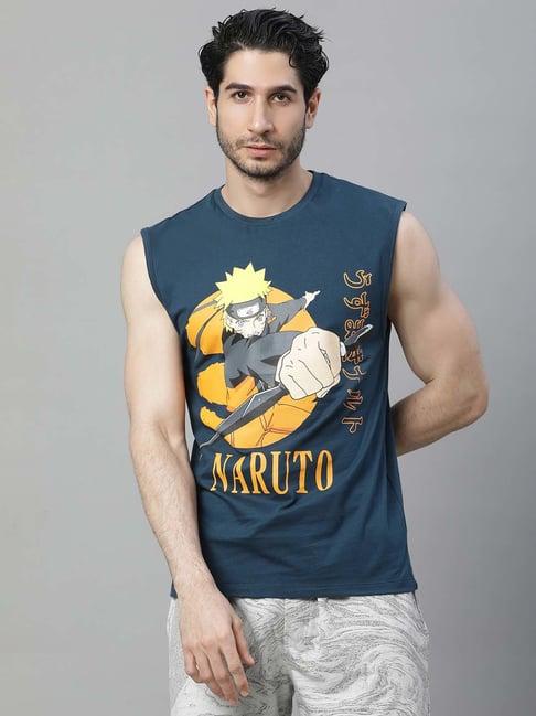 free authority teal regular fit naruto shippuden crew t-shirt