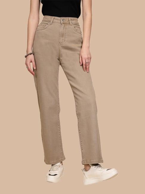 global republic khaki regular fit mid rise jeans