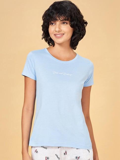 dreamz by pantaloons blue cotton graphic print t-shirt