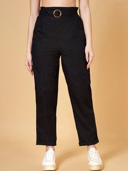 yu by pantaloons black cotton pants