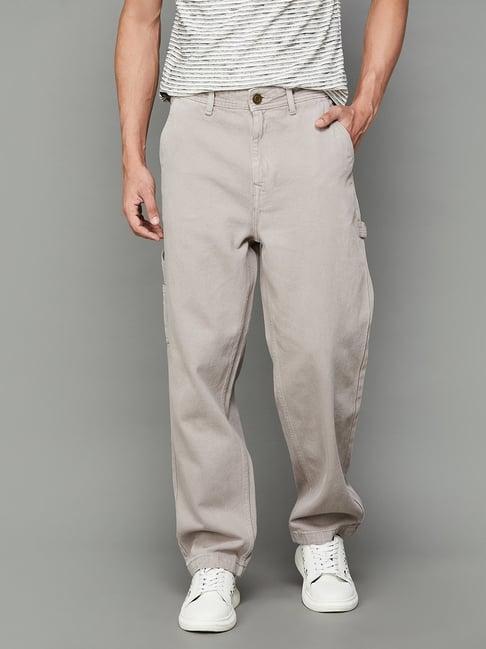 fame forever by lifestyle beige cotton regular fit cargos