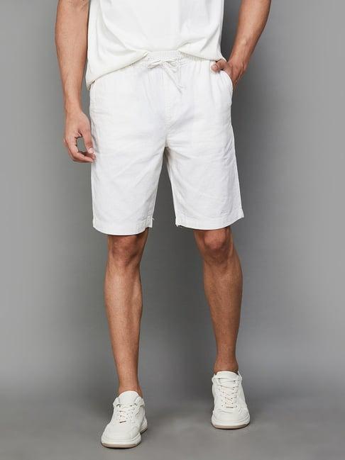 fame forever white regular fit shorts