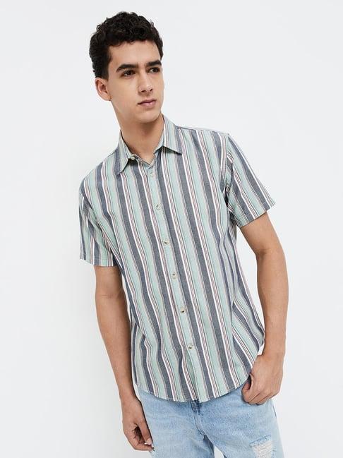 forca sage cotton regular fit striped shirt