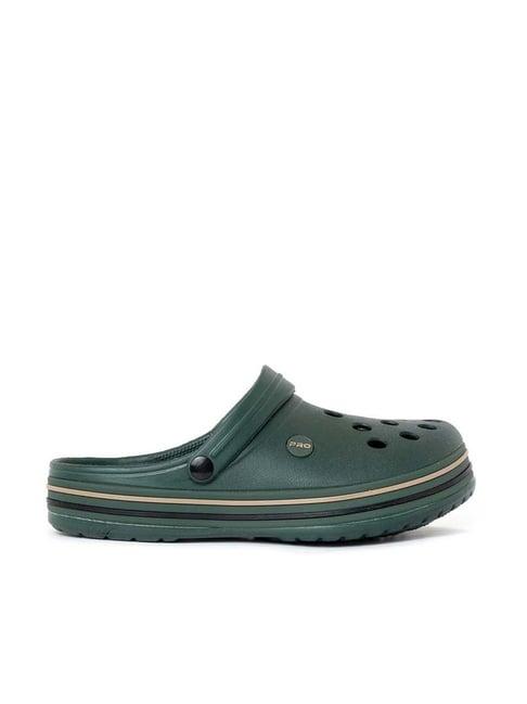 pro by khadims men's green back strap clogs