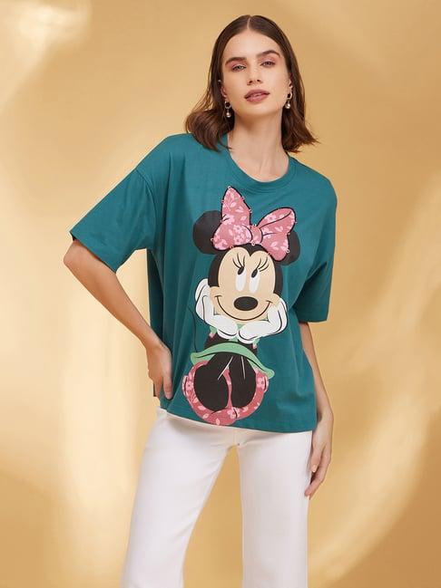 kazo teal embellished oversized t-shirt