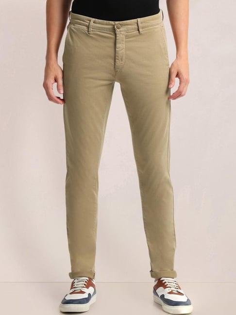 u.s. polo assn. brown cotton slim fit chinos