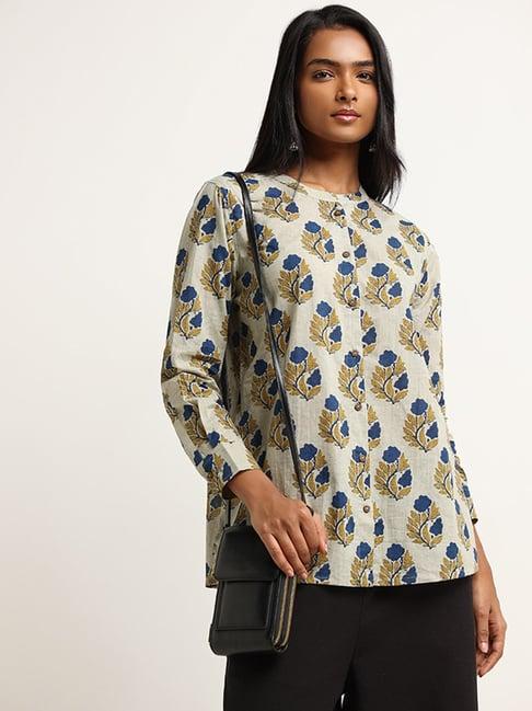 utsa by westside indigo floral print tunic