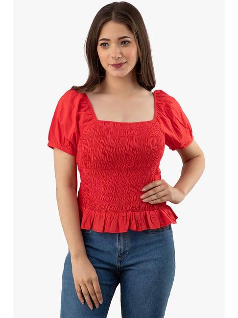 pretty loving thing red regular fit top