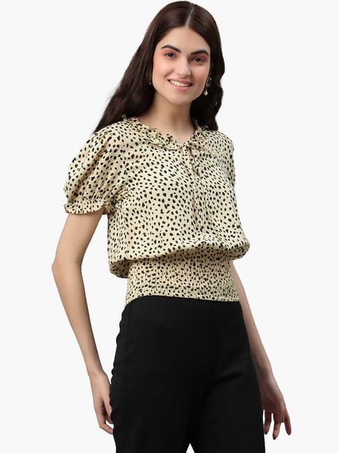 pretty loving thing cream printed top