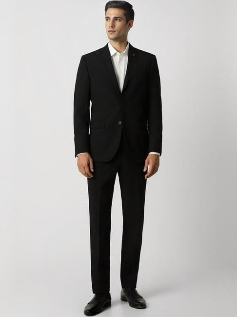 van heusen black slim fit two piece suit