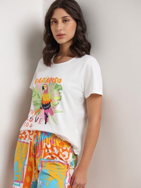 wunderlove by westside multicolor printed t-shirt with shorts set