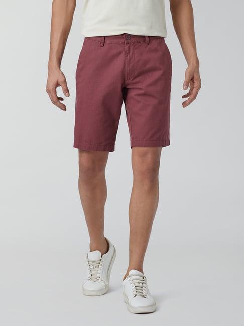 xyxx brick red regular fit chino shorts