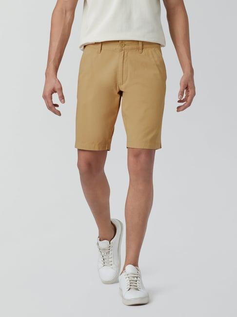 xyxx brown regular fit chino shorts