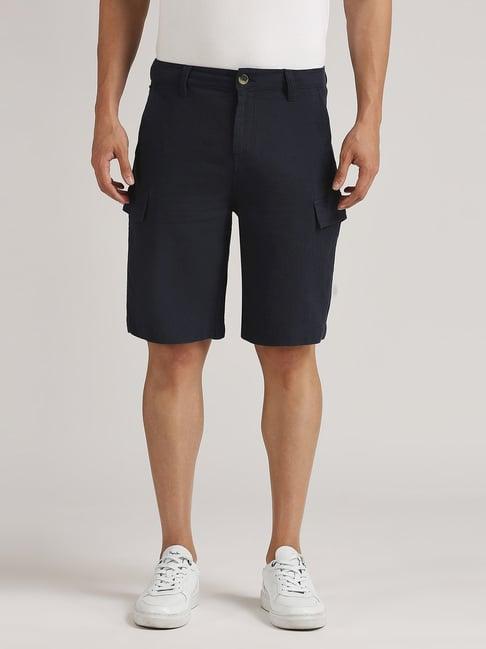 pepe jeans navy regular fit cargo shorts