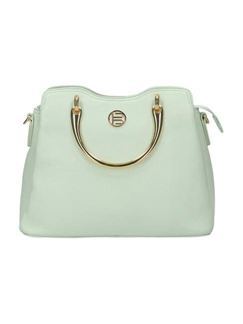 bagatt campania light green medium leather handbag