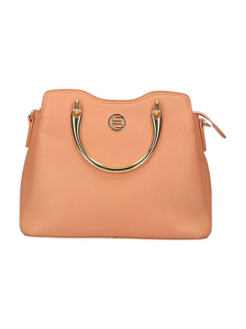 bagatt campania peach medium leather handbag