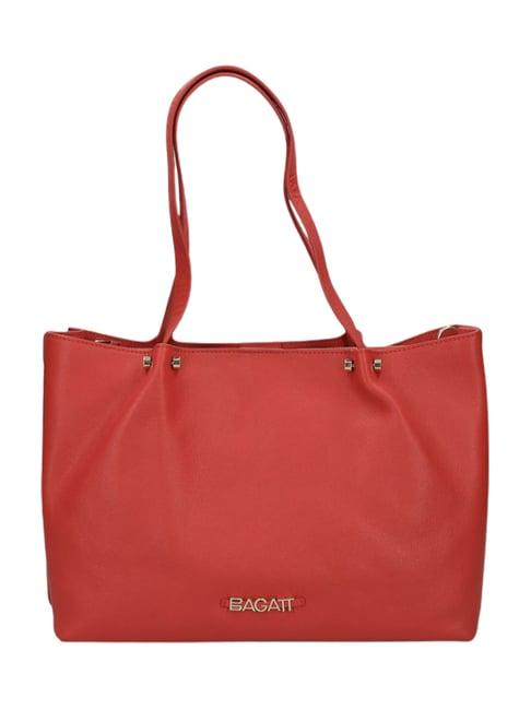 bagatt veneto black medium leather tote bag