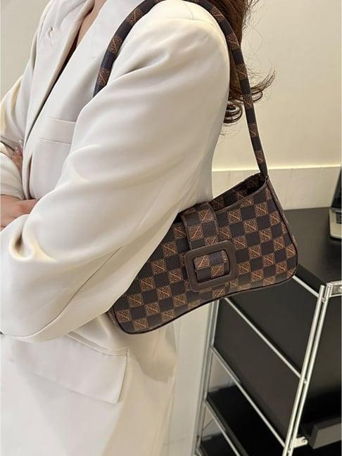 styli brown printed shoulder bag