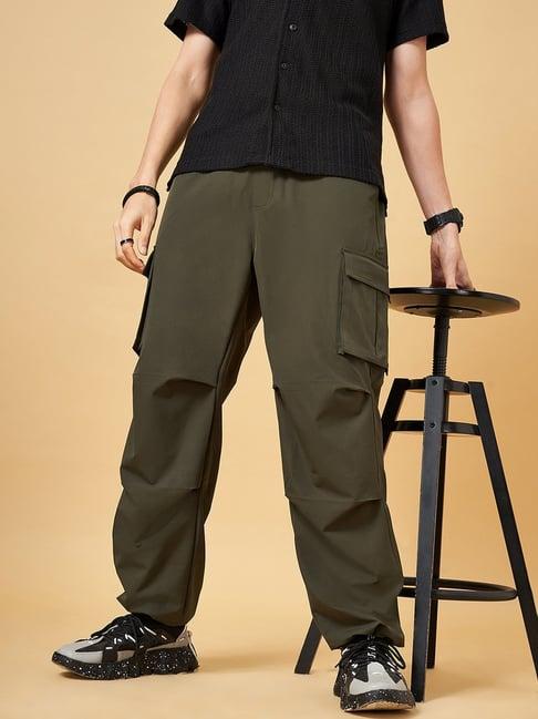 yu by pantaloons olive comfort fit cargos