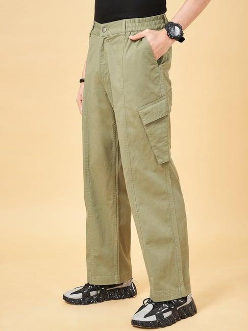 yu by pantaloons olive comfort fit cargos